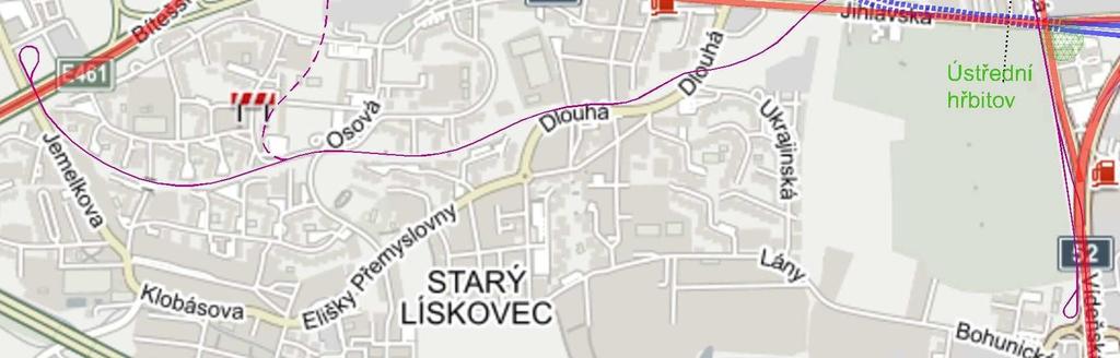 Nachází se nejen u nemocnice, ale také u Univerzitního kampusu Masarykovy univerzity, nákupního centra a Moravského zemského