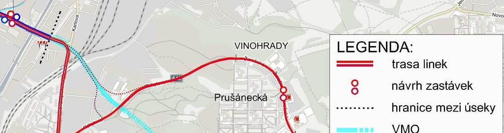 zakončena na konci nové Líšně. Tato trať je obsloužena linkou 8, která patří k nejvytíženější lince v Brně.