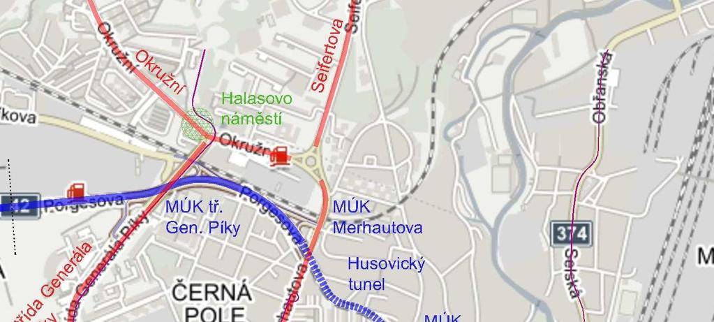 Vinohrady (na ulici Rokytova), kde nedostatečně dlouhý odbočovací pruh na světelné křižovatce brzdí provoz směrující dále na Starou osadu.