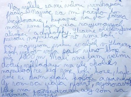 Karolínka mi kúpila takej oranžovej farby tričko. Veľmi sa mi páčilo. A Ondrej mi poblahoželal tiež k meninám a kúpil mi taký veľký keksík. Také veľké balenie. Skoro všetci mi pogratulovali.