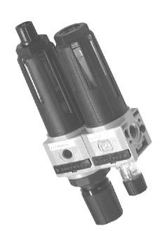 Redukèní ventil s filtrem + maznice - velikost Série 00 Konstrukce a použití - Filtr - membránový redukèní ventil se sekundárním odvzdušnìním. - Rovnovážné sedlo.