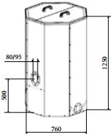 do 40kW 266,67 320 NÁDRŽ NA PELETY 1000L KÓD OBJEM PRE KOTLY BEZ DPH S DPH H0047 1000 L (pre 60kg