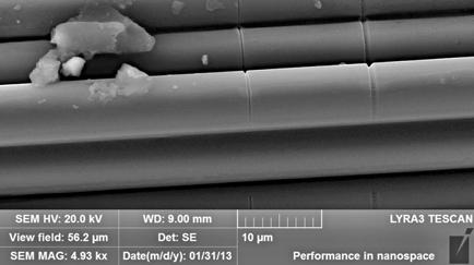 µm, což dobře ilustrují snímky lomových ploch přetržených vláken