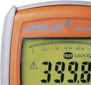 TESTER IZOLAČNÍHO ODPORU APPA 605 APPA Digitální tester izolačního odporu v rozsahu 0,01 MΩ ~ 20 GΩ Velký duální displej s čítáním 4000; 48-segmentový analogový bargraf Testovací napětí: 50 V, 100 V,