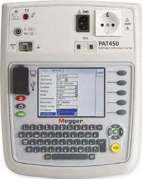 25 A (PAT410 pouze proudem 200 ma) Nastavitelné limity pro okamžité vyhodnocení VYHOVĚL / NEVYHOVĚL Test přiloženým napětím (1,5 kv; 3 kv / < 3,5 ma) - pouze PAT450 Akustický test pojistek (testovací