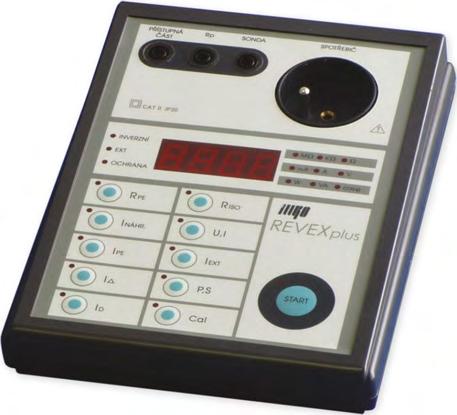 REVIZE A KONTROLY SPOTŘEBIČŮ ILLKO REVEXplus / REVEXplus USB Měření izolačních odporů napětím 500 V Měření přechodových odporů proudem > 200 ma, rozlišení 0,001 Ω Unikajících proudy lze měřit