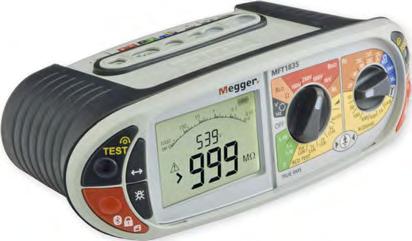MULTITESTERY NN INSTALACÍ MEGGER MFT1815; MFT1825; MFT1835 Usnadnění práce díky barevnému značení pozic přepínačů rozsahů a podsvíc.