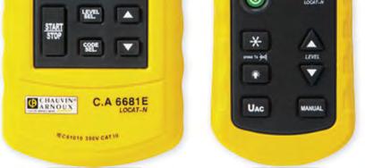 napětí 12 to 600 V AC/DC Digitální kódovaný signál pro jednoduchou detekci, výběr vysílaného kódu Velký přehledný displej; signalizace vedení pod napětím (až na 40 cm) Detekce vedení dle typu a