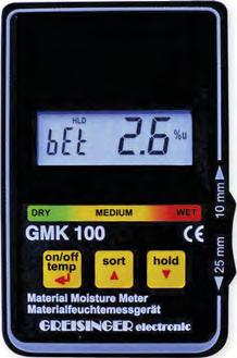 adaptéru); GAD 3810 (adaptér pro přímé připojení GOK91, GMS300/91 k přístroji GMH3810; GSE 91 (zarážecí elektroda); GKK 3000 (kufr 275 x 229 x 83 mm pro přístroje řady GMH3xxx) MĚŘIČ VLHKOSTI DŘEVA A