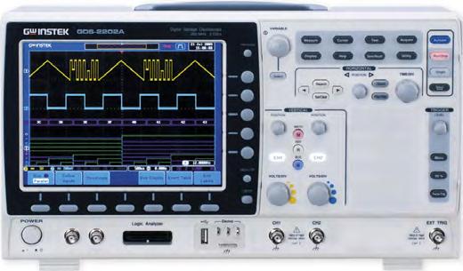 DIGITÁLNÍ OSCILOSKOP GOODWILL řada GDS-2000A 70/100/200/300 MHz Řada dvou/čtyř kanálových osciloskopů s šířkou pásma až 300MHz Vzorkování až 2 GSa/s v reálném čase (až 100 GSa/s v ekvival.