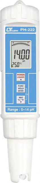Na boku přístroje je konektor na připojení síťového adaptéru určeného i pro nabíjení. MĚŘIČ CHLORU LUTRON CL-2006 Měřič množství volného a celkového chloru v rozsahu 0,00 ~ 3,50 ppm (mg/l).