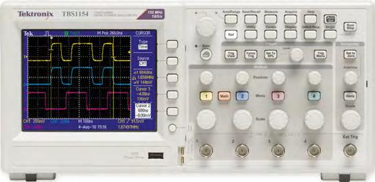 4-KANÁLOVÉ DIGITÁLNÍ OSCILOSKOPY TEKTRONIX řada TBS1000 60MHz/100MHz/150MHz Řada čtyřkanálových osciloskopů s šířkou pásma 60/100/150 MHz Vzorkování až 1GSa/s na každý kanál; paměť 2,5k bodů/kanál