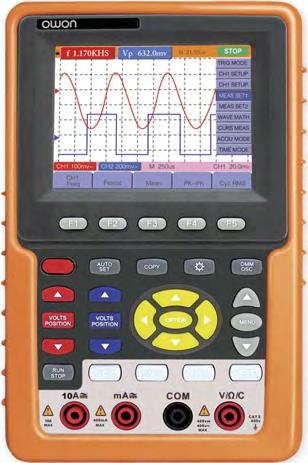 DVOUKANÁLOVÉ SCOPEMETRY OWON HDS1022M-N/2062M-N/3102M-N/4202M-N 20/60/100/200 MHz 2 kanály, šířka pásma dle typu do 20~200 MHz Reálná vzorkovací rychlost 100 / 1000 MSa/s Barevný LCD TFT displej,