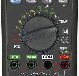 zobrazená hodnota 6000 Opticky oddělené rozhraní RS-232 Rozměry a hmotnost: 190 x 88 x 40 mm; hmotnost 378 g bez baterie (1 x 9 V) rozsahy měření rozlišení základní přesnost ±(%rdg+dig.