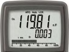 LCR MĚŘIČ LUTRON LCR-9184 Levný měřič LCR s funkcí třídění součástek podle tolerance 5 testovacích frekvencí: 100 Hz/120 Hz/1 khz/10 khz/100 khz Duální LCD displej se zeleným podsvícením a čítáním