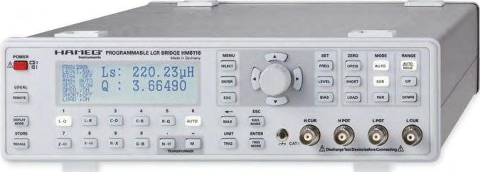 LCR můstek ROHDE&SCHWARZ HM8118 Základní přesnost 0,05% Měření ve frekv. rozsahu 20Hz až 200kHz.