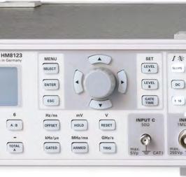 Vstupní citlivost od 20mV Maximální vstupní napětí: 5 V RMS při R IN 50 Ω 200 V RMS při R IN 1 MΩ Přístroj HM8123 je součástí série 8100, v současnosti nejvyšší řady přístrojů fi rmy Hameg.