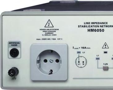 PŘÍSLUŠENSTVÍ KE SPEKTRÁLNÍM ANALYZÁTORŮM ROHDE&SCHWARZ HM 6050-2 Umělá síť (impedanční stabilizátor sítě) Test dodržení úrovní měření EMC vyzařování vodičů Splňuje normy VDE 0876 a CISPR Manuální
