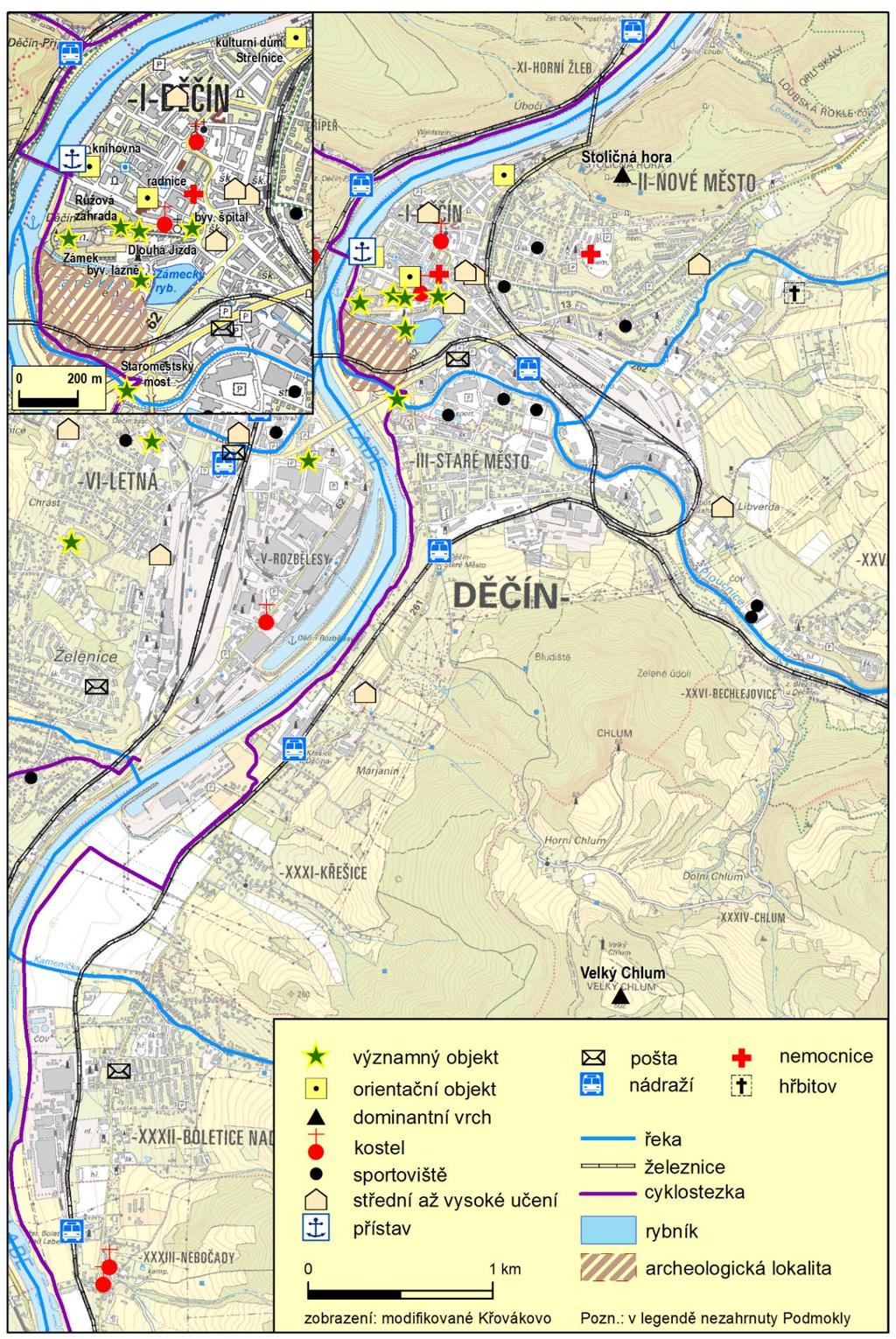 4 Geografická charakteristika města Děčín 38 Obrázek 7 Vybrané objekty