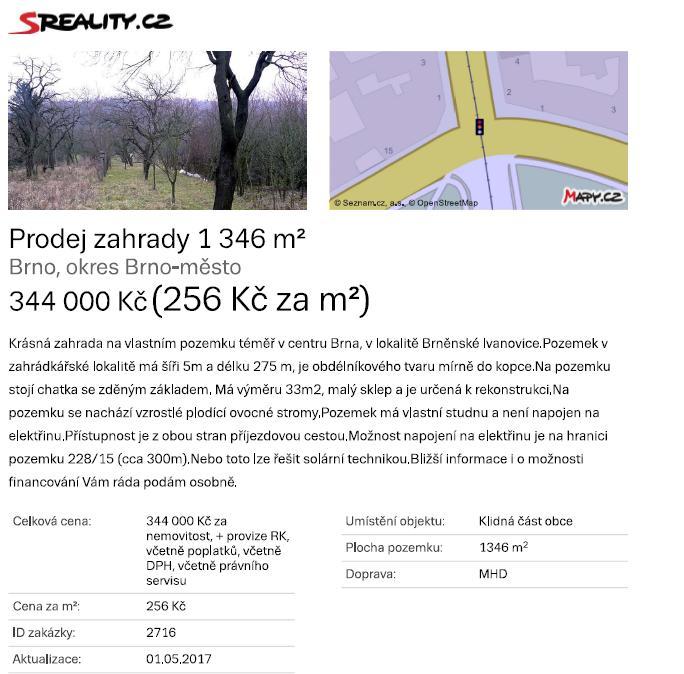 Srovnávací nemovitost č.