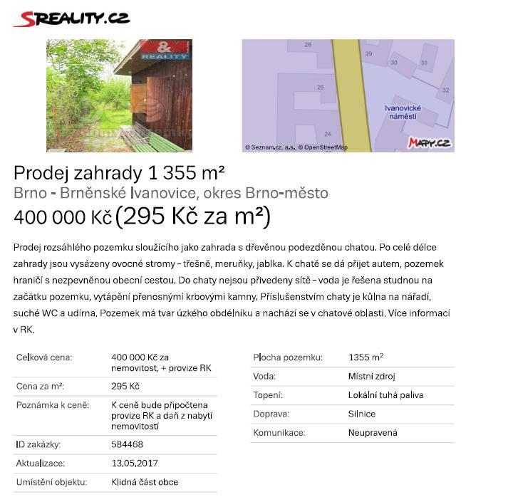 Srovnávací nemovitost č.