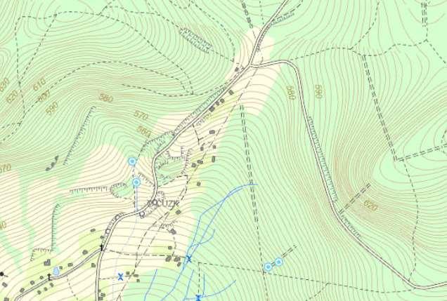 Obr.č. 10. Výřez základní mapy ČR v měřítku 1 : 10 000. B. Popisné údaje B.1. Přírodní poměry lokality B.1.1. Geologické poměry lokality Z regionálně geologického hlediska leží lokalita v geomorfologickém celku Lužických hor.