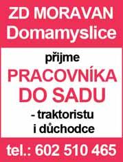 130 Kč/hod. Tel.: 737 438 656 Restaurace Arkada Caffe přijme kuchaře na HPP. Dobré platové podmínky. Tel.: 777 011 191 Hledám tesaře na zhotovení vazby, září-říjen.