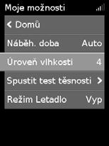 Úroveň vlhkosti Zvlhčovač zvlhčuje vzduch a je určený ke zpříjemnění terapie. Pokud máte sucho v nose nebo v ústech, zvyšte úroveň vlhkosti. Pokud se vám v masce tvoří vlhkost, snižte úroveň vlhkosti.