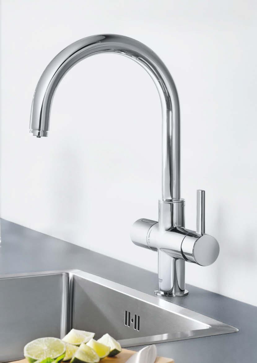 KUCHYNĚ GROHE KUCHYŇSKÉ SYSTÉMY GROHE BLUE PURE GROHE BLUE PURE PRO POŽITEK Z VODY Pokud je vaší představou čistá, filtrovaná, nechlazená voda, pak GROHE Blue Pure je vaším řešením.