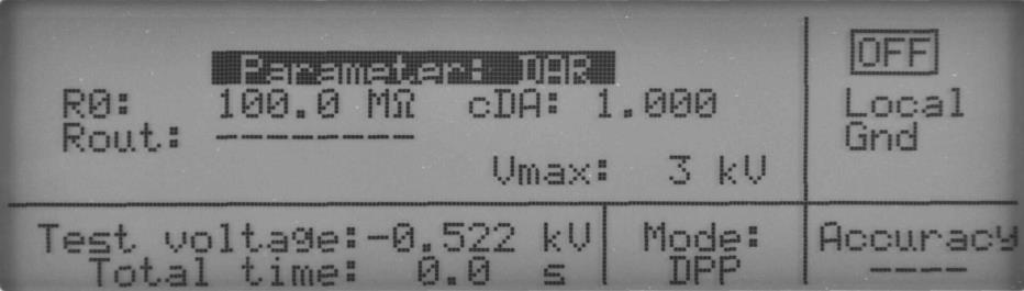 MEATEST, s.r.o. STANDBY RUNNING M-191 Insulation Tester Calibrator Když je zmáčknuto tlačítko OUPPUT ON, kalibrátor přejde do stavu STANDBY.