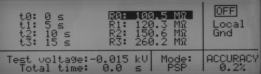 M-191 Insulation Tester Calibrator MEATEST, s.r.o. E. Sepněte tlačítko START na UUT. Kalibrátor rozpozná napěťovou úroveň a provede simulaci dle nastavených parametrů.