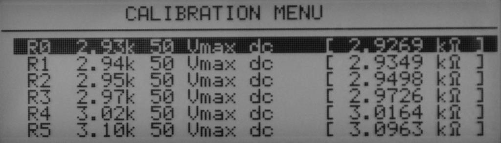 MEATEST, s.r.o. M-191 Insulation Tester Calibrator Obr.14 Calibration menu kalibrační menu Poznámka: Vstupní odpor ma-metru je přibližně 3kΩ.