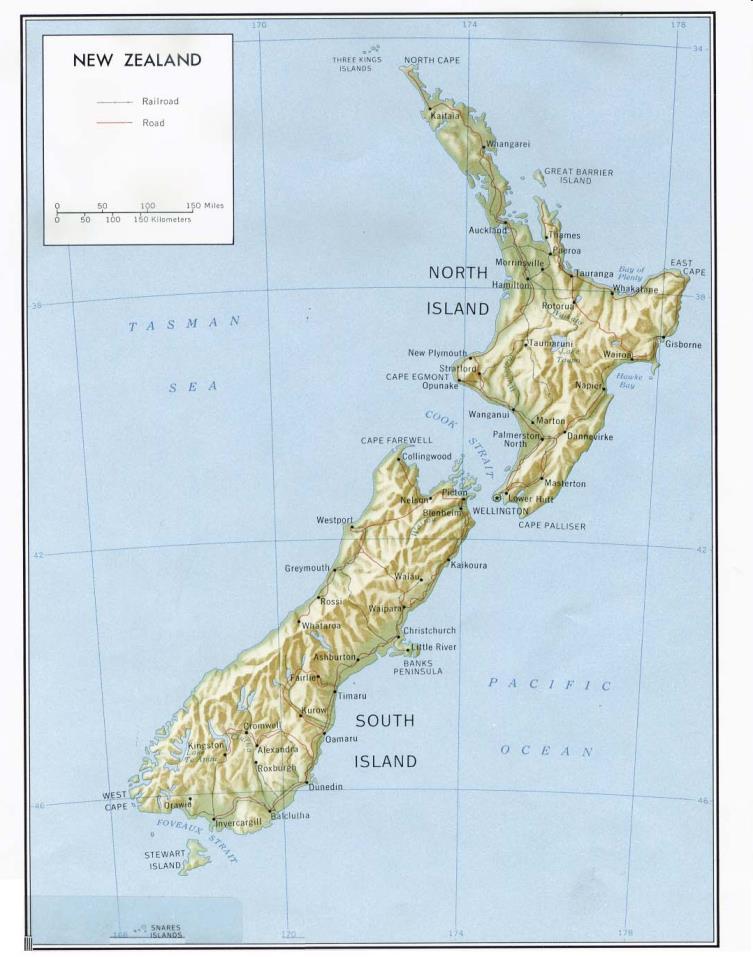 dva hlavné a niekoľko menších ostrovov + Cookove ostrovy, Niue a Tokelau