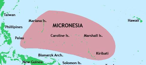 Mikronézia povrch súše 3200 km 2 asi 1500 ostrovov asi 500 000 obyvateľov