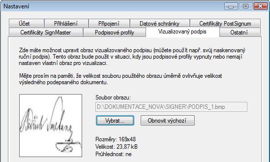 Na požadované místo je vložen grafický symbol a informace o podpisu. 6.6.2.