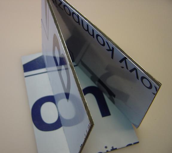 ZENIT BOND hliníkových sendvičových panelů Zenit BOND hliníkové sendvičové panely pro reklamu Rozměr 1220 3050 mm hliníkového plechu Barva 3 0,12 stříbrná 9006/bílá 9003