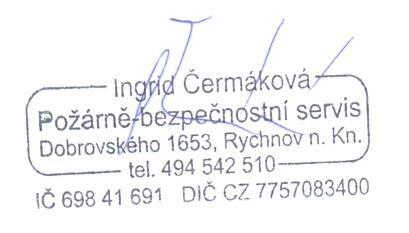 p) Závěr : - Pro objekty zpracovat dokumentaci PO dle vyhl. 246/2001 Sb. ve znění pozdějších zněn (Dokumentace o začlenění do kategorií činností, Požární poplachové směrnice, Požární řád apod.