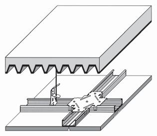 Sádrokartonové podhledy Knauf REI ocelobetonových stropních desek z trapézového plechu chráněných podhledy Knauf 112 Ocelová podkonstrukce, dvojitý rošt (nosné a montážní profily C 60/27)