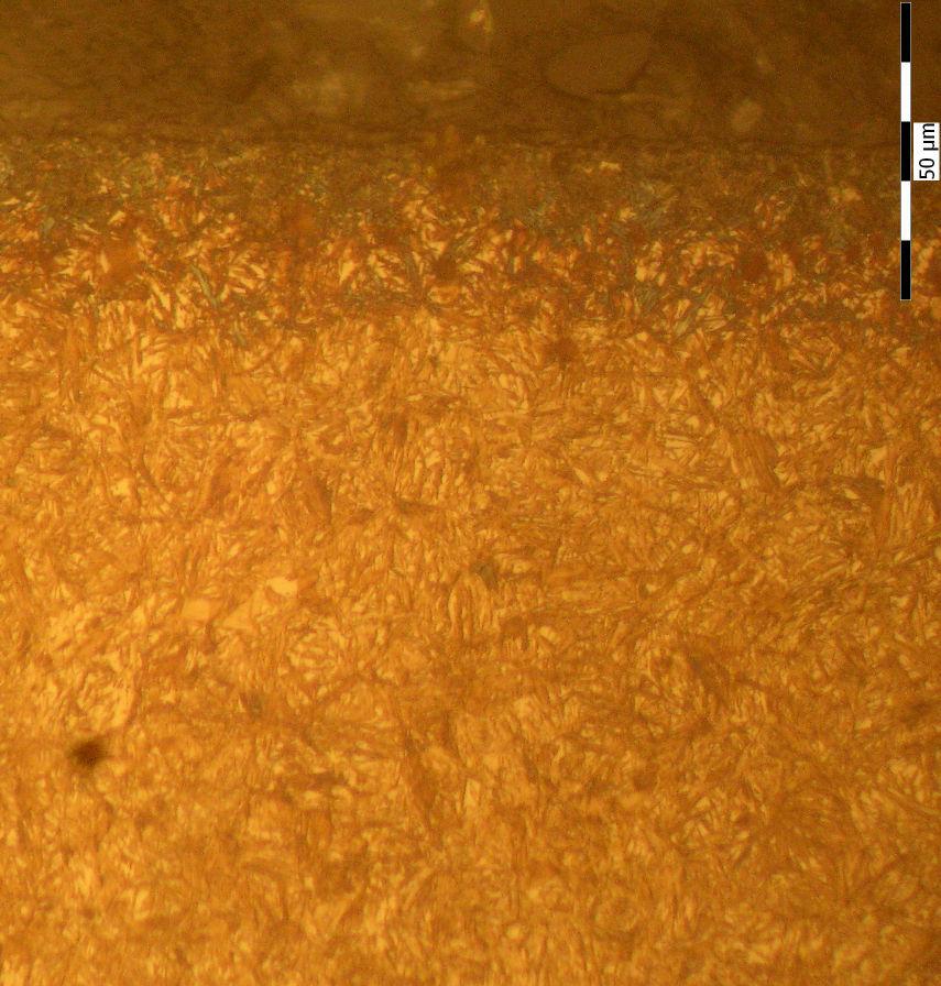 Hardness HV 800 700 600 500 400 0 Case depth (CHD) Core hardness 3 HV 0. 0.2 0.3 0.4 0.5 0.6 0.7 0.8 0.9 Distance from the surface (mm) Teething Tooth space Obr.