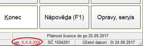 Kontrola verze programů Pro kontrolu správnosti aktualizace prosím ověřte verzi programu, viz obrázky níže.