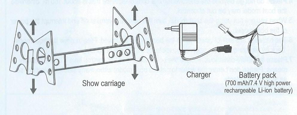 Show carriage- stojan Charger-nabíječka Battery pack (700 mah 7.