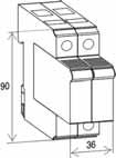 ochrana a bezpečnost: Samostatný tepelný odpojovač pro každý MOV blok Indikátor stavu: Mechanický idikátor + dáklová signalizace - kontakt (RC) Svodiče přepětí ETITEC B-PV poskytující zvýšenou