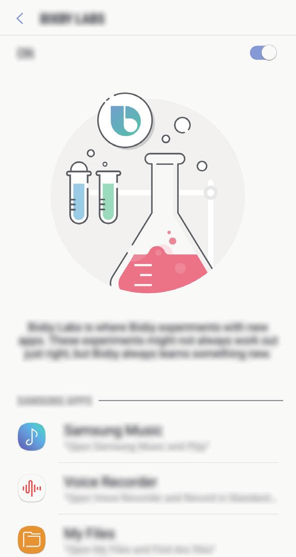 Aplikace a funkce Laboratoře Bixby Bixby v laboratořích Bixby experimentuje s rozšiřováním služby Bixby na více aplikací.