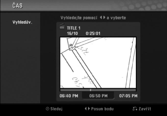 V nabídce Title List (Seznam titulů) vyberte možnost Divide (Rozdělit). Po označení možnosti Divide (Rozdělit) stiskněte tlačítko ENTER.