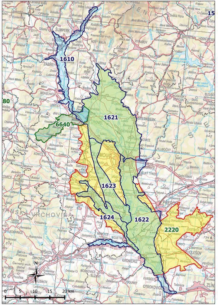 6.2. HYDRAULICKÝ MODEL PROUDĚNÍ PODZEMNÍ VODY Modelové zhodnocení oblasti HGR 1622 Pliopleistocén Hornomoravského úvalu jižní část je součástí modelového regionu 3. Obr. 6-18.