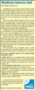 SL 13-26 STRANA - 04 SLUŽBY Občianska riadková inzercia po novom Ako sme vás informovali už v minulom čísle, riadkovú inzerciu si môžete od teraz podať cez SMS. Je to jednoduché.