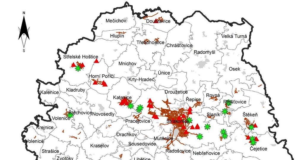 3.2.9 Zásobování plynem V rámci SO ORP Strakonice jsou plynem zásobovány obce Čestice, Chrášťovice (20 % domácností napojeno), Hlupín (100 %), Horní Poříčí (90 %), Jinín (85 %), Katovice (100 %),
