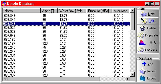 program BOOK OF NOZZLES Nozzle Database in the COOLING and COOLROLL program Experimental Database in the COOLING and COOLROLL program Name = Nozzle COOLING program results: Temp. At Points (*.