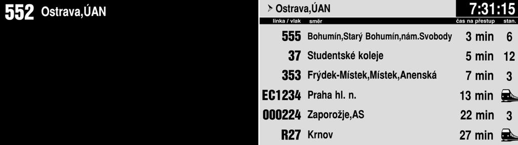 nácestných zastávek dle následujícího vzoru: Obr. 2. 5. Po výjezdu z GPS okruhu 2. zastávky od konce trasy spoje, tj.