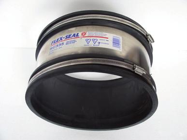 Pružné nízkotlaké spojky a pripojovacie sedlá FLEX-SEAL sú vyrábané z technickej pryže (SBR, EPDM, NBR) a nerezovej ocele triedy 1.4301 a 1.4401.